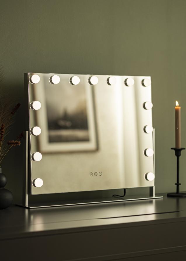 KAILA Kosmetikspiegel Soft Corner LED Silber 60x52 cm