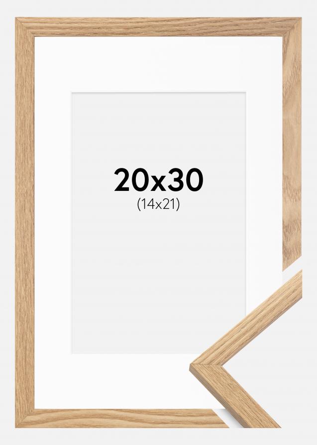 Rahmen Trendy Eiche 20x30 cm - Passepartout Weiß 15x22 cm