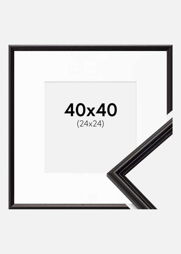 Rahmen Horndal Schwarz 40x40 cm - Passepartout Weiß 25x25 cm