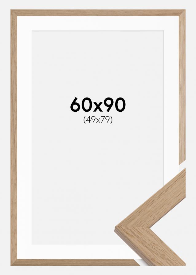 Rahmen Trendline Eiche 60x90 cm - Passepartout Weiß 50x80 cm