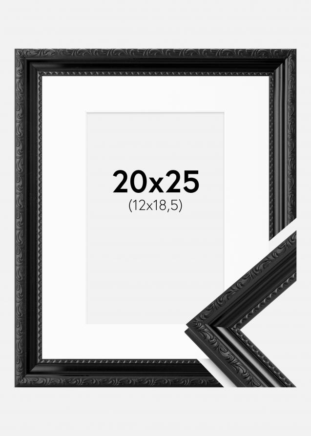 Rahmen Abisko Schwarz 20x25 cm - Passepartout Weiß 13x19,5 cm