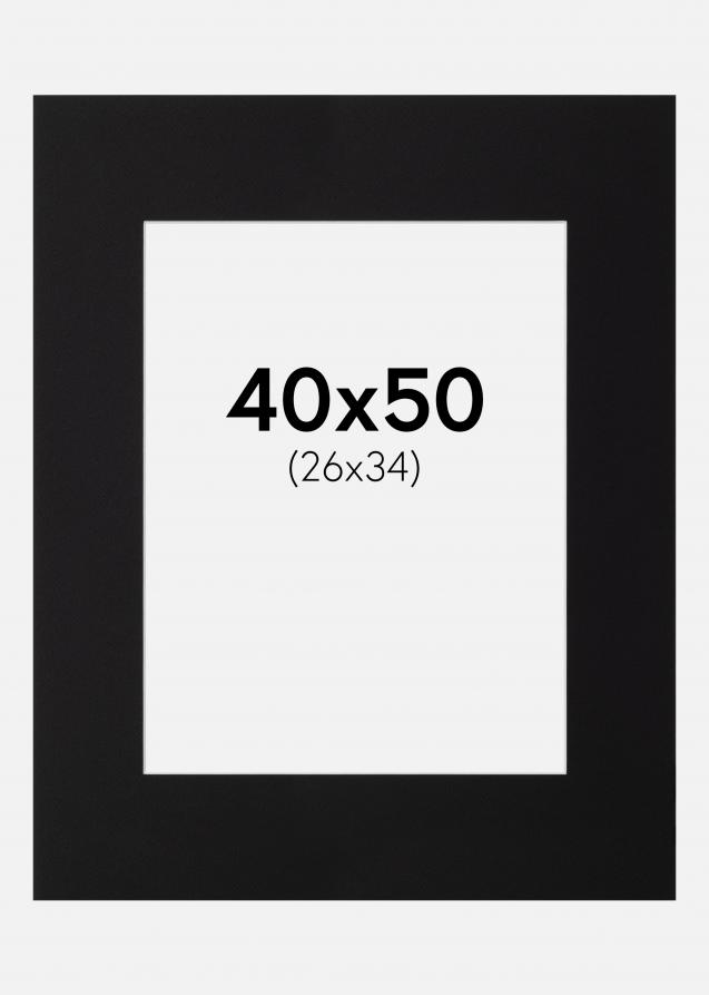 Passepartout Schwarz Standard (weißer Kern) 40x50 cm (26x34)