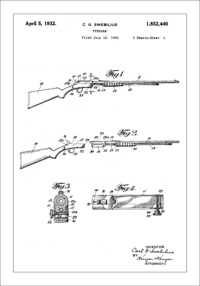 Patentzeichnung - Gewehr I Poster