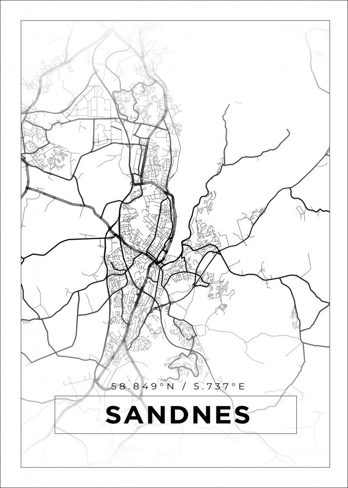 Map - Sandnes - White