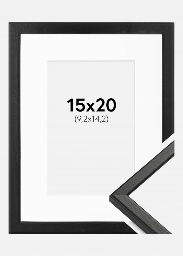 Rahmen Kaspar Schwarz 15x20 cm - Passepartout Weiß 4x6 inches