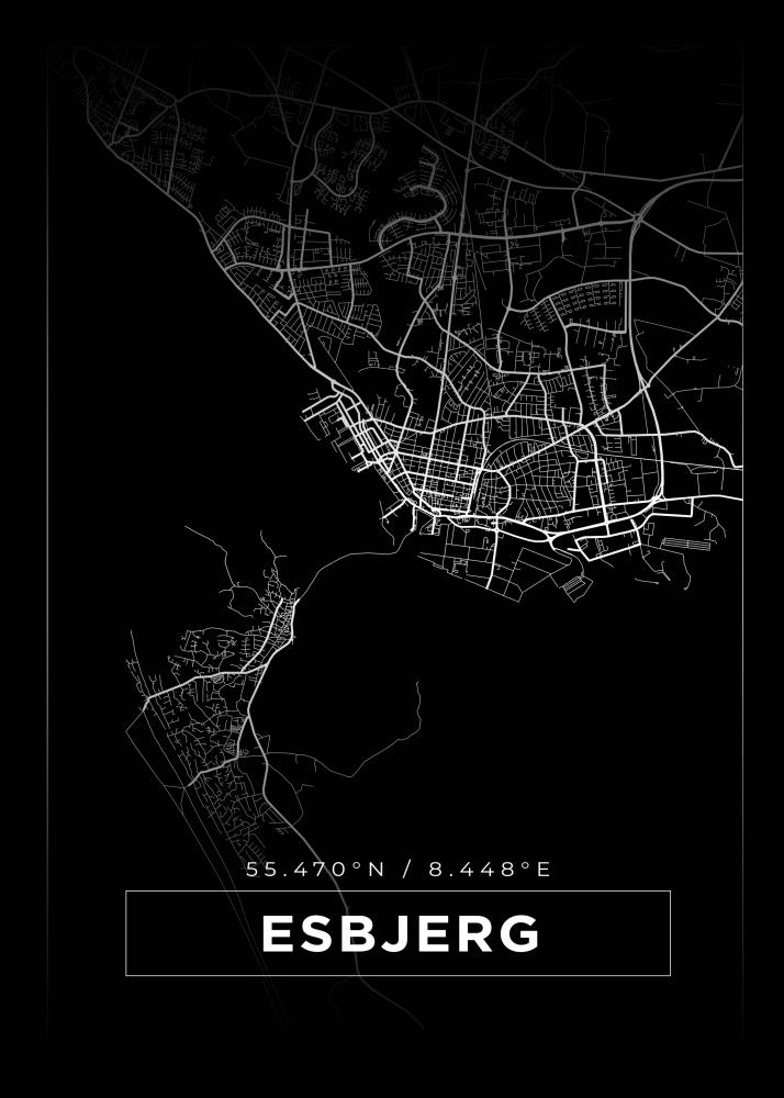 Map - Esbjerg - Black