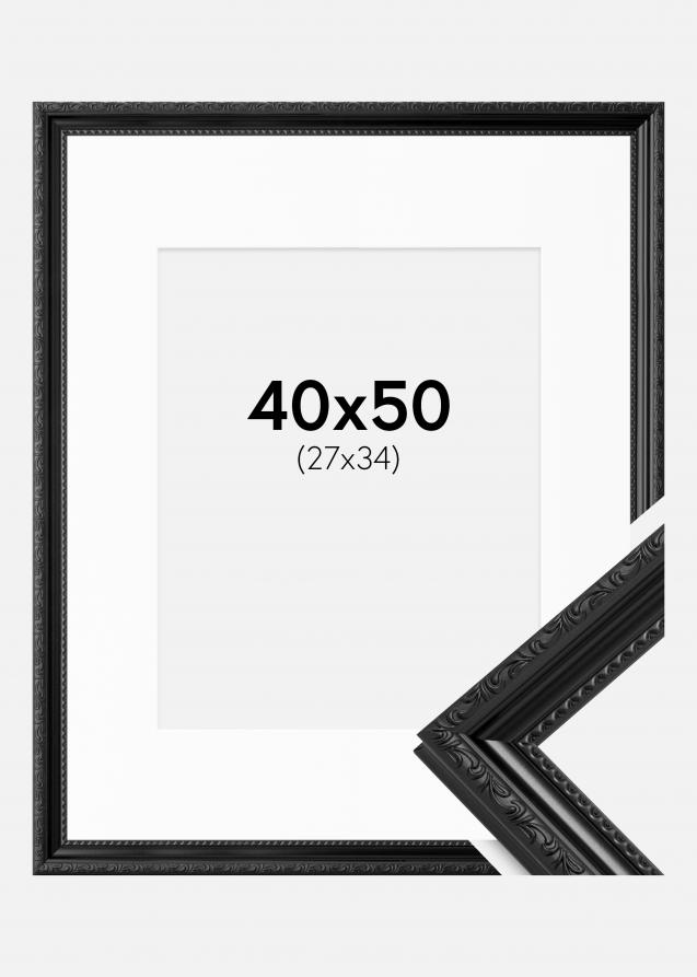 Rahmen Abisko Schwarz 40x50 cm - Passepartout Weiß 28x35 cm