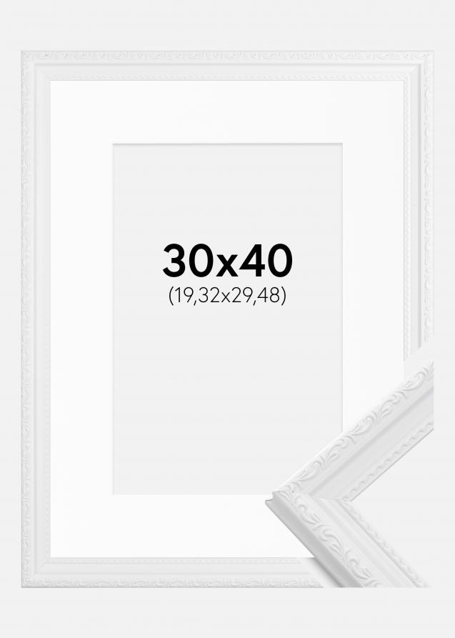 Rahmen Abisko Weiß 30x40 cm - Passepartout Weiß 8x12 inches
