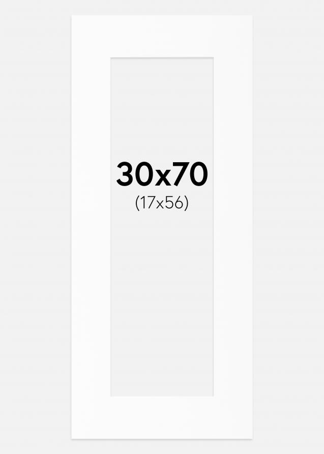 Passepartout Weiß Standard (weißer Kern) 30x70 cm (17x56)