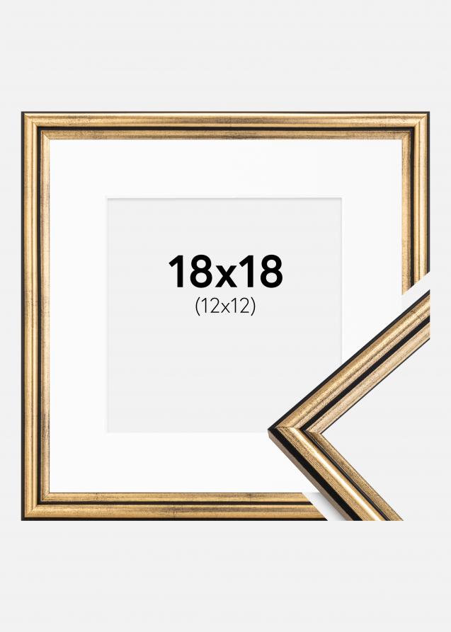 Rahmen Horndal Gold 18x18 cm - Passepartout Weiß 13x13 cm