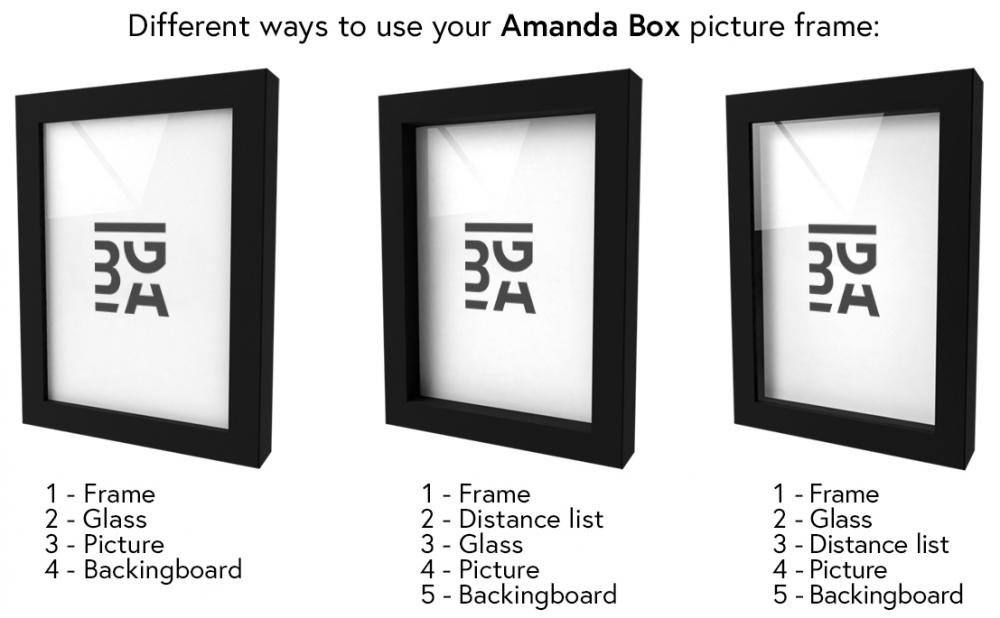 Rahmen Amanda Box Acrylglas Schwarz 27x40 inches (68,58x101,6 cm)