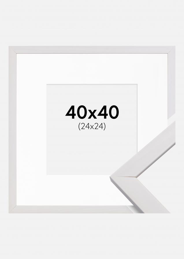 Rahmen Stilren Weiß 40x40 cm - Passepartout Weiß 25x25 cm