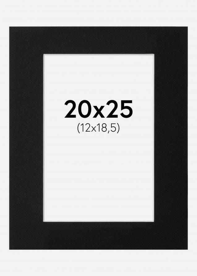 Passepartout Canson Schwarz (weißer Kern) 20x25 cm (12x18,5)