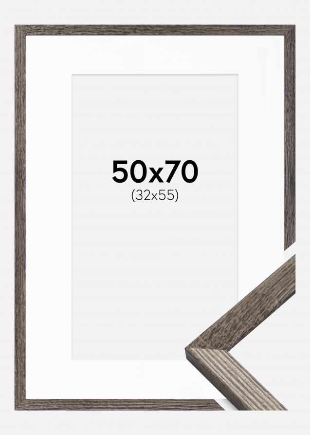 Rahmen Fiorito Walnuss 50x70 cm - Passepartout Weiß 33x56 cm