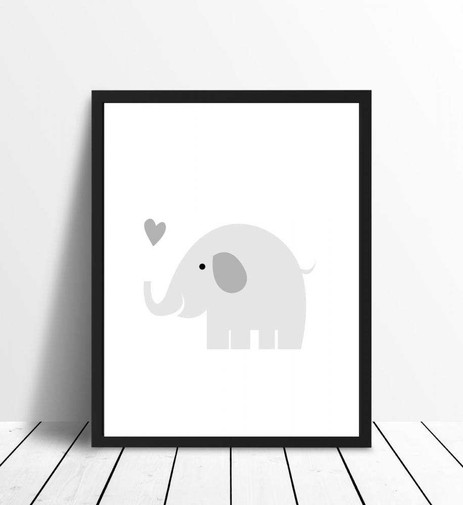 Elefant Solo - Nebelgrau Poster
