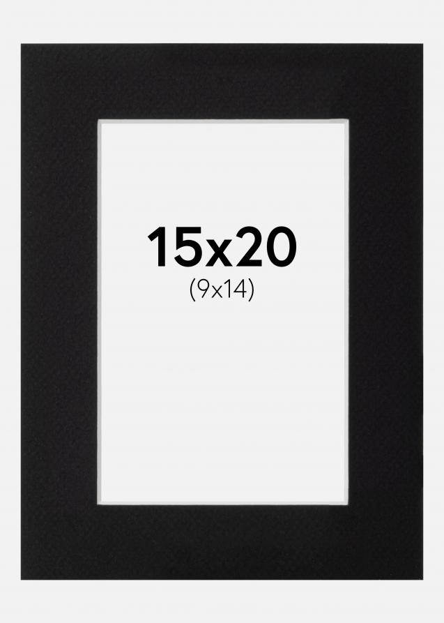 Passepartout Schwarz Standard (weißer Kern) 15x20 cm (9x14)