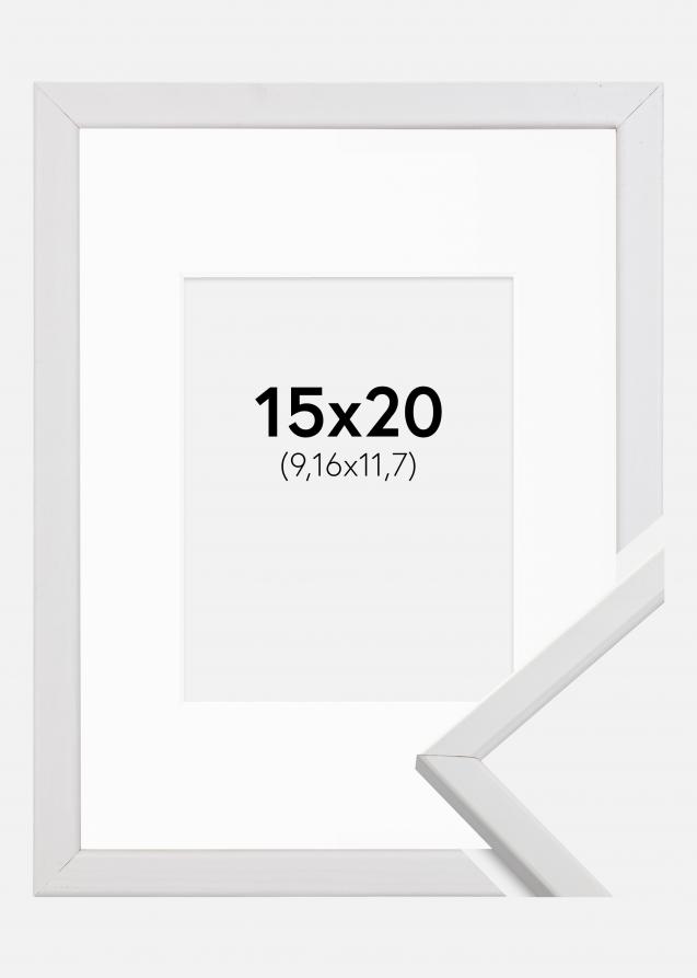 Rahmen Galant Weiß 15x20 cm - Passepartout Weiß 4x5 inches
