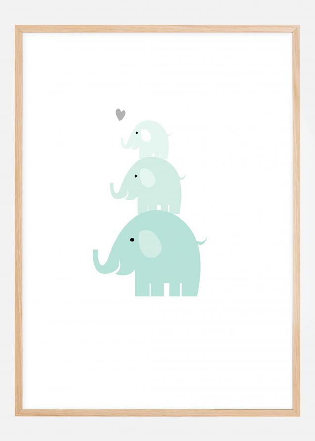Elefant Drilling - Eisblau Poster