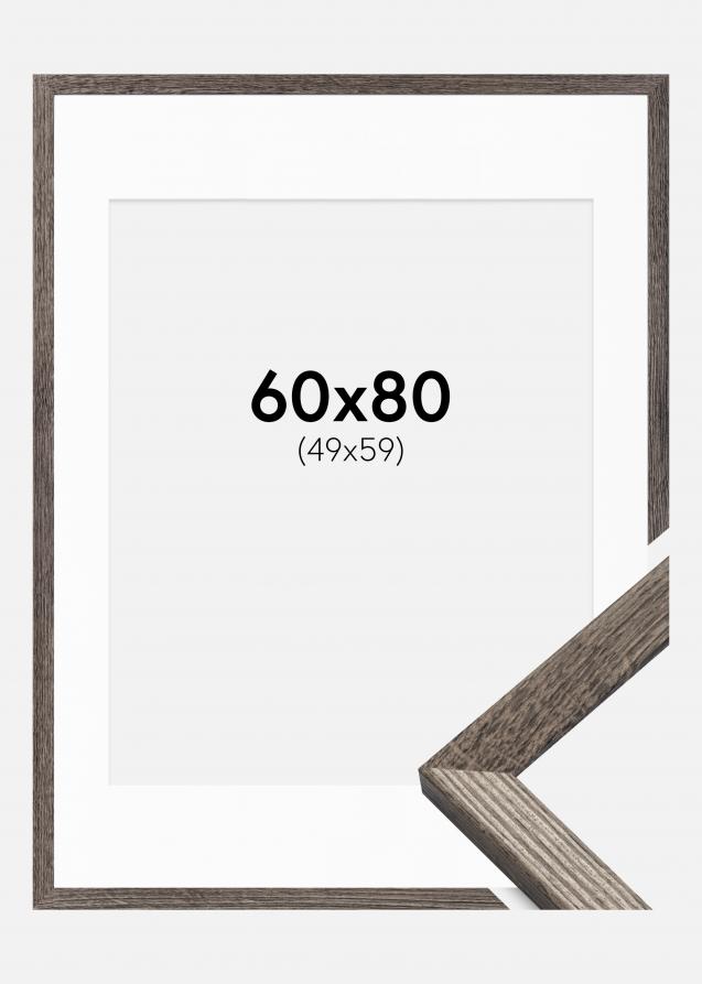 Rahmen Fiorito Walnuss 60x80 cm - Passepartout Weiß 50x60 cm