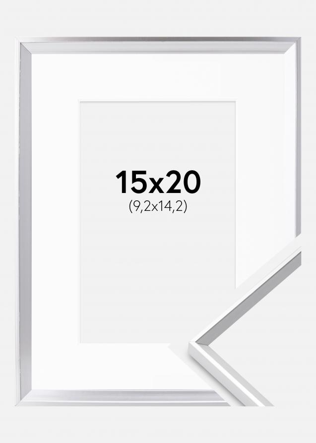 Rahmen Desire Silber 15x20 cm - Passepartout Weiß 4x6 inches