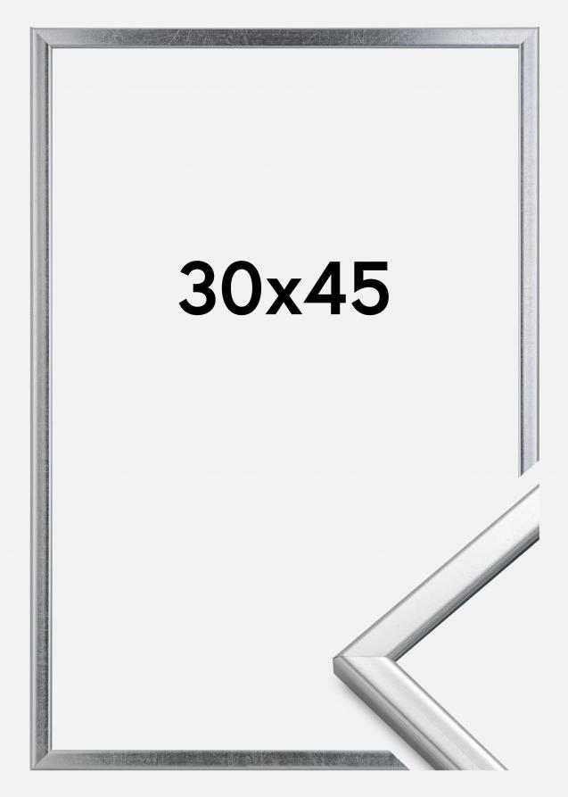 Rahmen Slim Matt Antireflexglas Silber 30x45 cm