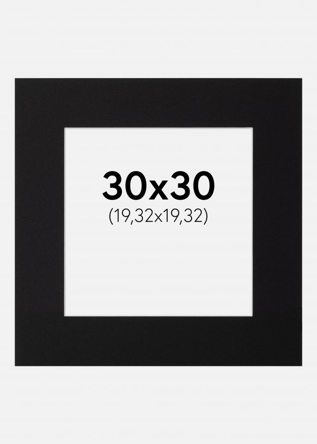 Passepartout Schwarz Standard (weißer Kern) 30x30 cm (19,32x19,32)