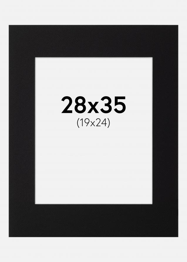 Passepartout Canson Schwarz (weißer Kern) 28x35 cm (19x24)