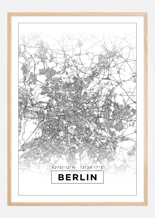 Map - Berlin - White Poster