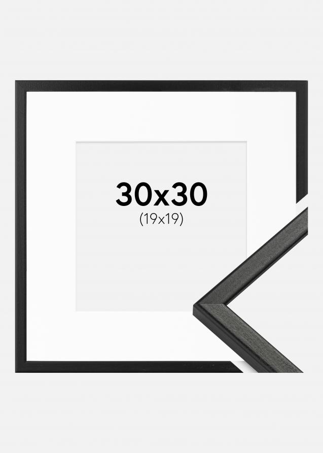 Rahmen Kaspar Schwarz 30x30 cm - Passepartout Weiß 20x20 cm
