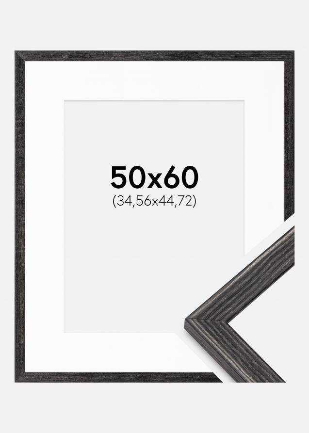 Rahmen Fiorito Dunkelgrau 50x60 cm - Passepartout Weiß 14x18 inches