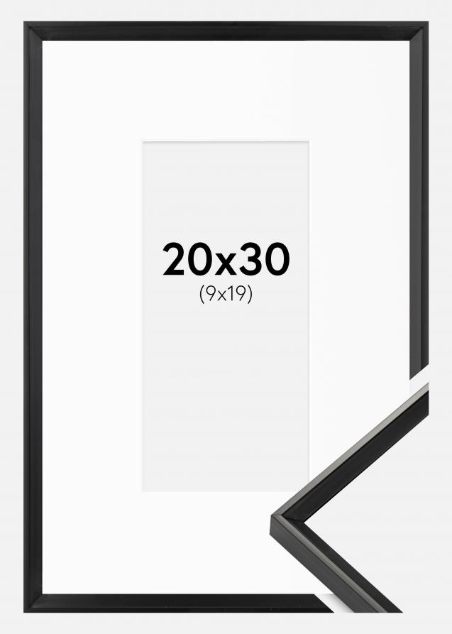 Rahmen Desire Schwarz 20x30 cm - Passepartout Weiß 10x20 cm