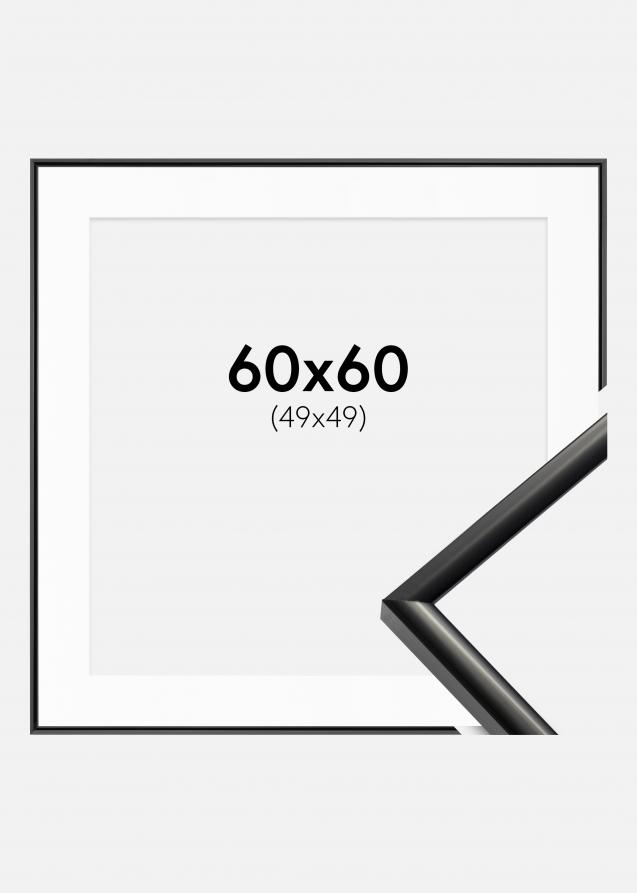 Rahmen New Lifestyle Schwarz 60x60 cm - Passepartout Weiß 50x50 cm