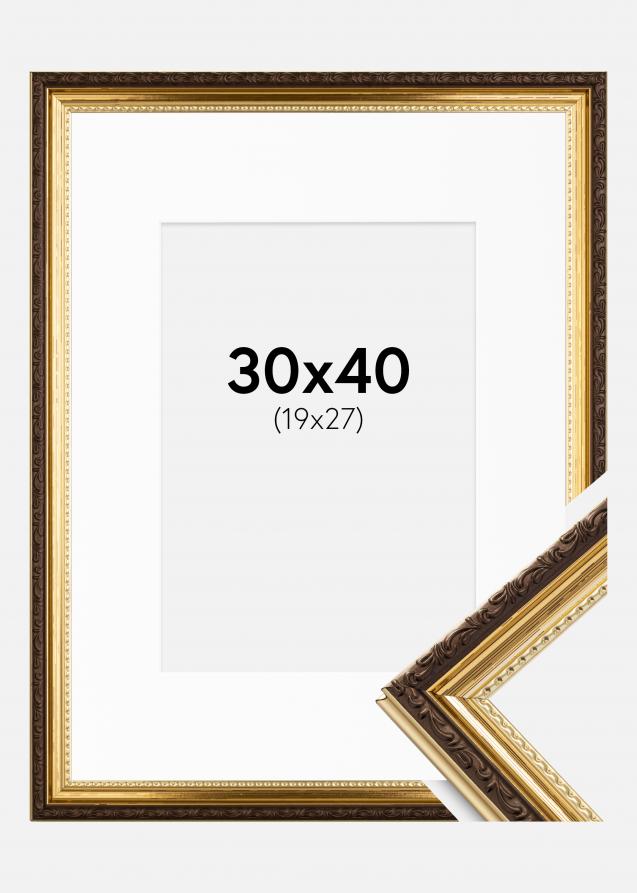 Rahmen Abisko Gold 30x40 cm - Passepartout Weiß 20x28 cm