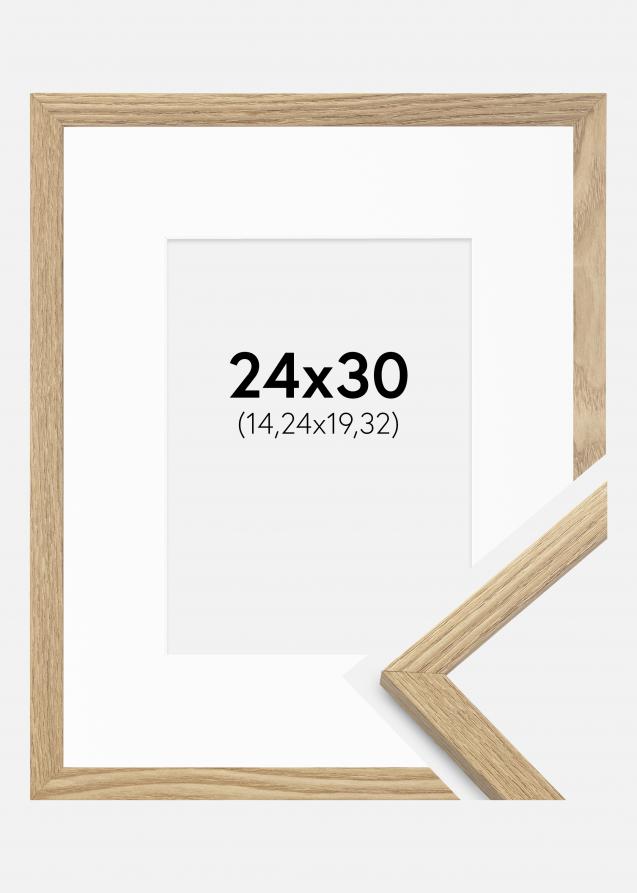 Rahmen Trendy Eiche 24x30 cm - Passepartout Weiß 6x8 inches