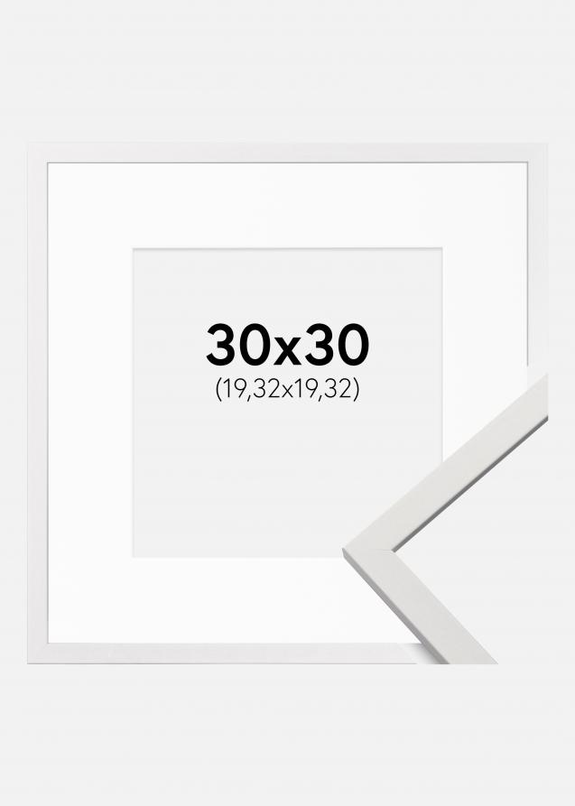Rahmen Edsbyn Weiß 30x30 cm - Passepartout Weiß 8x8 inches