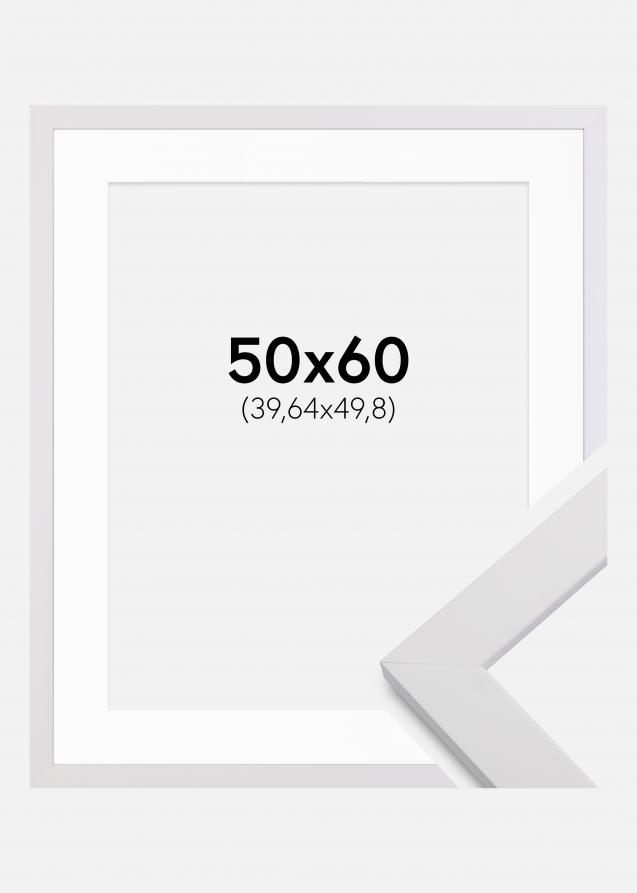 Rahmen White Wood 50x60 cm - Passepartout Weiß 16x20 inches