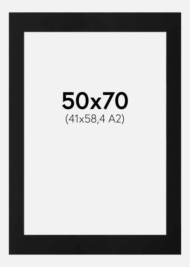Passepartout Schwarz Standard (weißer Kern) 50x70 cm (41x58,4 - A2)