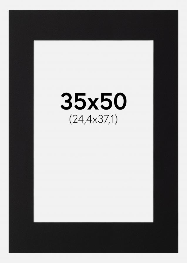 Passepartout Schwarz Standard (weißer Kern) 35x50 cm (24,4x37,1)