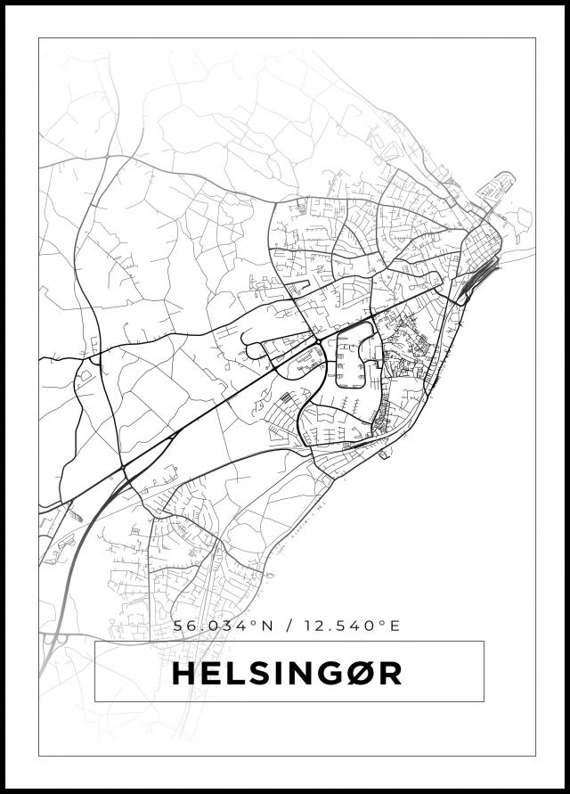Map - Helsingør - White