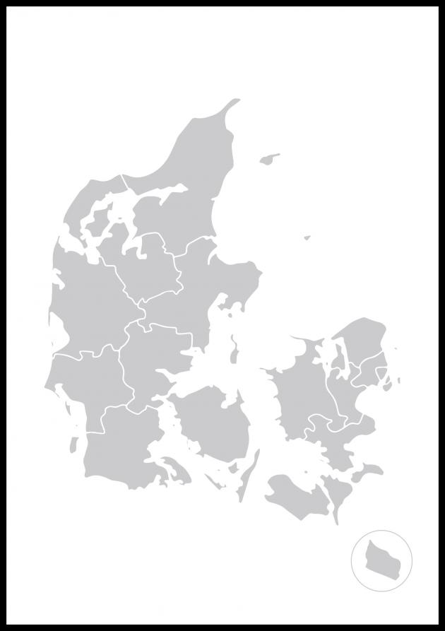 Map - Danmark - Grå