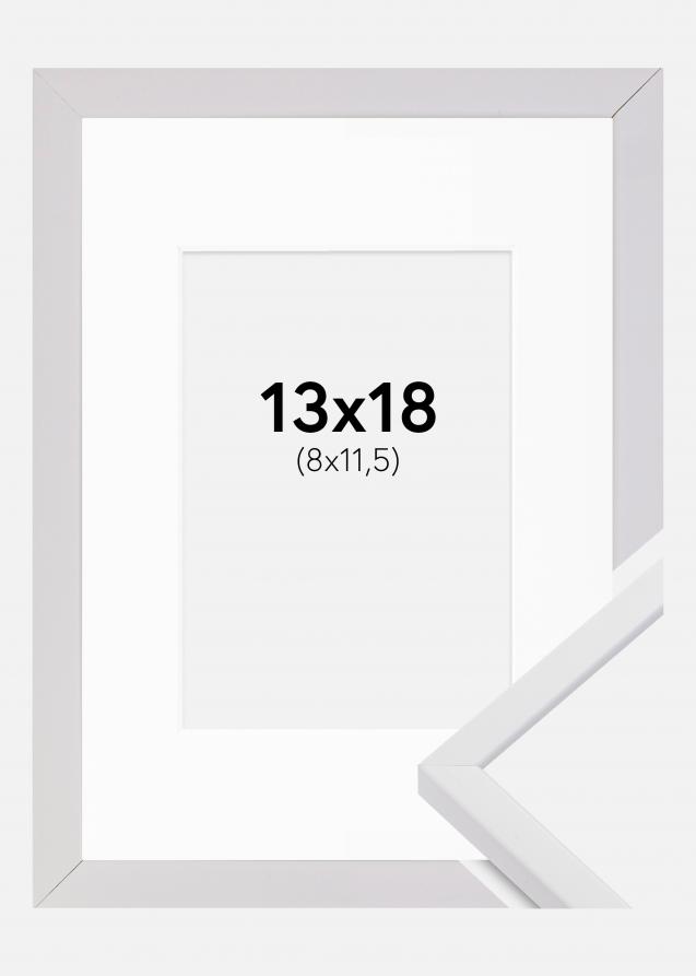 Rahmen E-Line Weiß 13x18 cm - Passepartout Weiß 9x12 cm