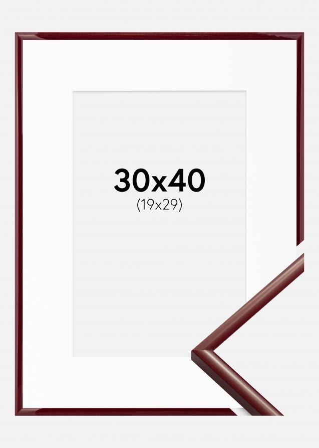 Rahmen New Lifestyle Dunkelrot 30x40 cm - Passepartout Weiß 20x30 cm