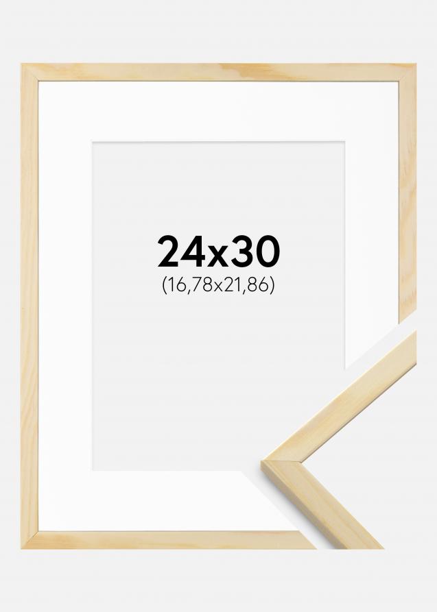Rahmen Galant Kiefer 24x30 cm - Passepartout Weiß 7x9 inches