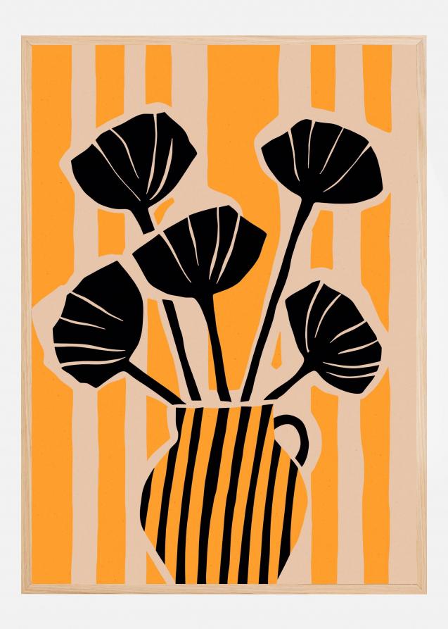 Striped Still Life Yellow Poster