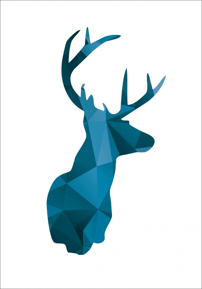 Deer - Blue Poster