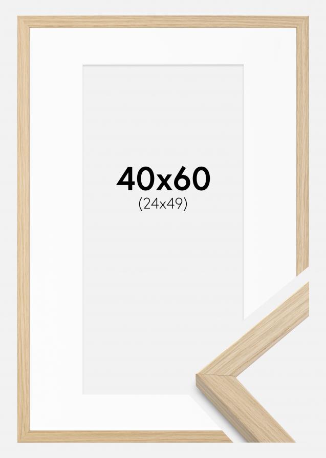 Rahmen Grimsåker Eiche 40x60 cm - Passepartout Weiß 25x50 cm