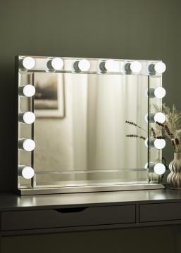 KAILA Kosmetikspiegel Hollywood 14 E27 Silber 80x65 cm