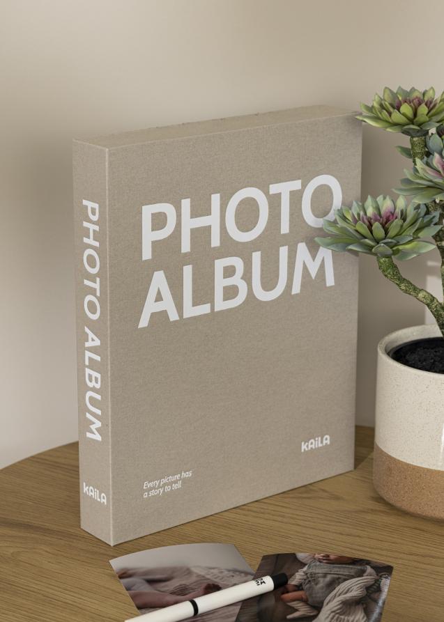 KAILA PHOTO ALBUM Grey - Coffee Table Photo Album (60 Schwarze Seiten)