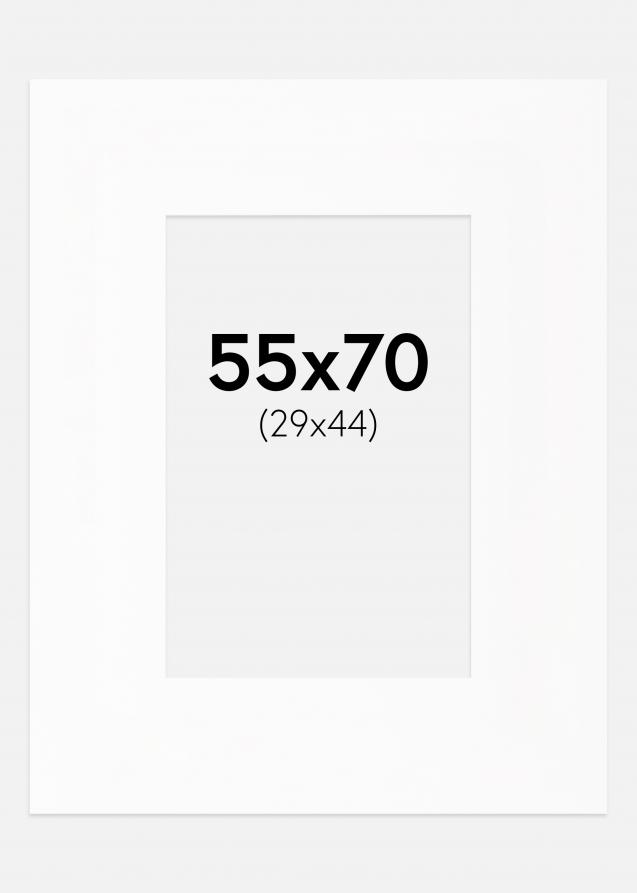 Passepartout XL Weiß (weißer Kern) 55x70 cm (29x44)
