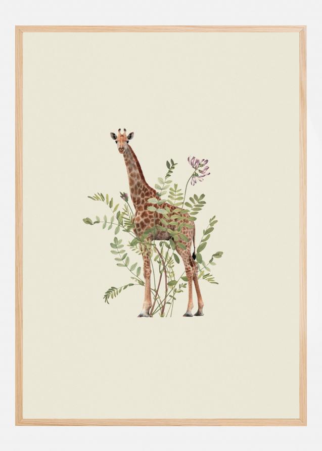 Floral giraffe Poster